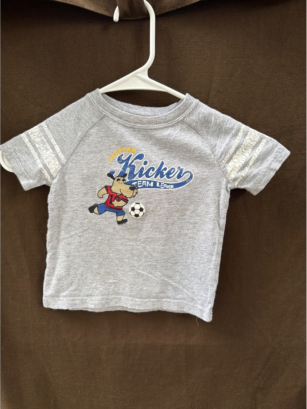 Carter's Gray Toddler T-Shirt 9 Months All Star Kicker Soccer Graphic